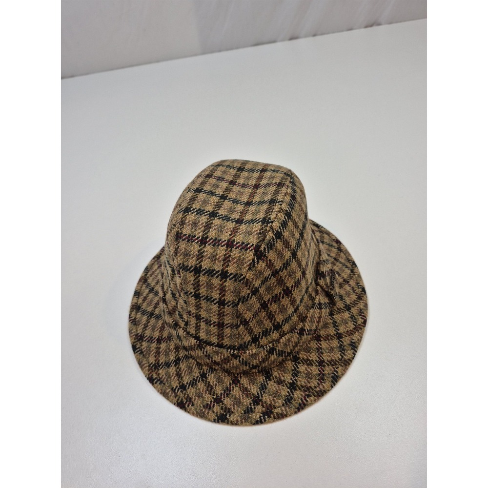 Christys' London Hat Bucket Hat Mens M Brown Plaid Wool Lined Handmade